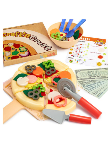 Juguete de Comida de Juego Craft 'n Crust - Pizza con 18 Ingredientes