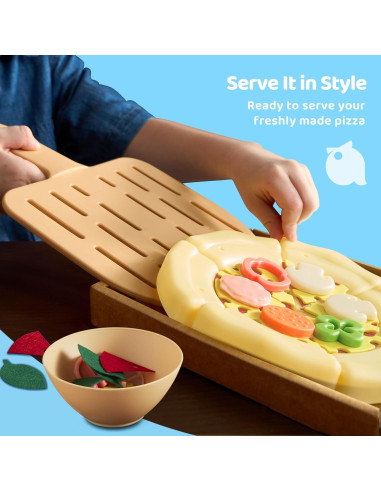 Juguete de Comida de Juego Craft 'n Crust - Pizza con 18 Ingredientes