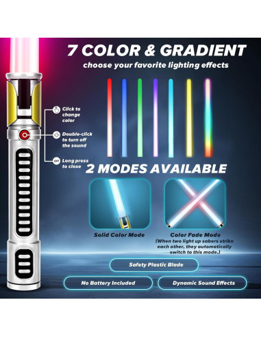Paquete de 2 Sables Iluminados SAIYUE 78,74 cm LED