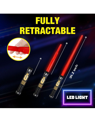 Set de 12 Sables LED Liberty Imports - Espadas Retráctiles con Sonido