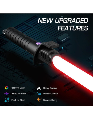 Sable de Luz Rvuwrya 12 Colores 16 Sonidos Recargable USB