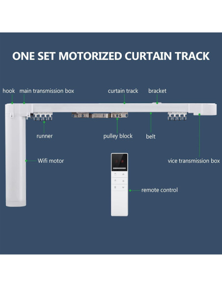 Riel Motorizado de Cortinas ZSTARR 220cm Control Remoto Riel Motorizado de Cortinas ZSTARR 220cm Control Remoto