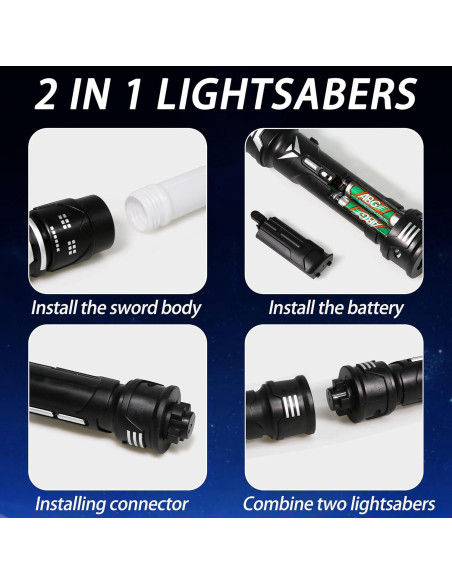 Espadas de Luz Duales WQ 2 en 1 con Sonido y Luz LED Espadas de Luz Duales WQ 2 en 1 con Sonido y Luz LED