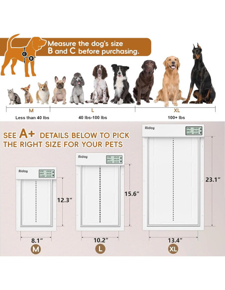 Puerta Automática para Perros Aiday M - Electrónica con LCD Puerta Automática para Perros Aiday M - Electrónica con LCD