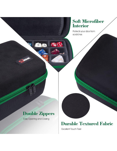 Caja de Almacenamiento de Dados SIQUK Verde Doble Bandeja Caja de Almacenamiento de Dados SIQUK Verde Doble Bandeja