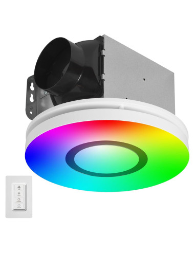Ventilador de Baño Homewerks 7141-80-RGB con Luz LED y Sensor