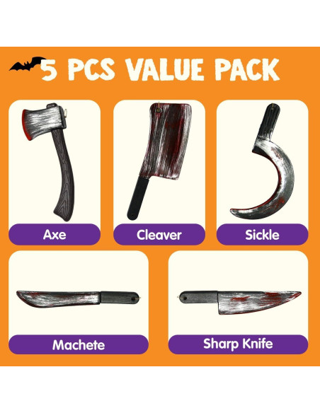 Conjunto de Armas de Halloween Joyin 5 Pcs Decoración Conjunto de Armas de Halloween Joyin 5 Pcs Decoración