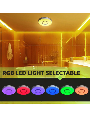 Ventilador de Baño Homewerks 7141-80-RGB con Luz LED y Sensor