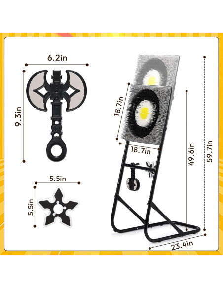 Juego de Lanzamiento de Hachas A11N | Metal Resistente, 6 Hachas Juego de Lanzamiento de Hachas A11N | Metal Resistente, 6 Hachas