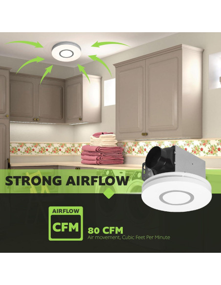 Ventilador de Baño Homewerks 7141-80-RGB con Luz LED y Sensor Ventilador de Baño Homewerks 7141-80-RGB con Luz LED y Sensor
