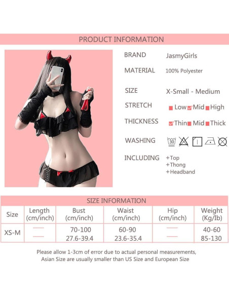 Disfraz Sexy Diablo JasmyGirls Conjunto Bikini Kawaii Disfraz Sexy Diablo JasmyGirls Conjunto Bikini Kawaii