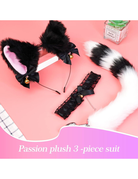 Conjunto Disfraz de Cosplay para Mujeres - Orejas y Cola Hechas a Mano Conjunto Disfraz de Cosplay para Mujeres - Orejas y Cola Hechas a Mano