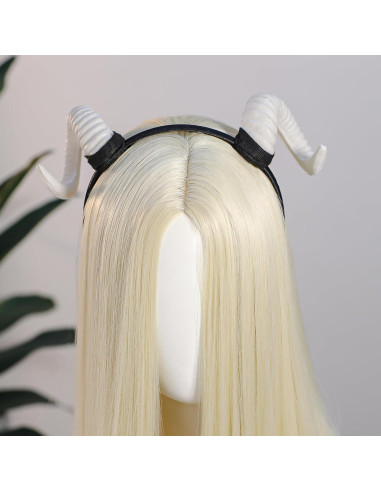 Diadema con Cuernos de Oveja MOSTORY Blanca - Accesorio Halloween