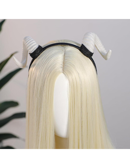 Diadema con Cuernos de Oveja MOSTORY Blanca - Accesorio Halloween Diadema con Cuernos de Oveja MOSTORY Blanca - Accesorio Halloween