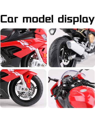 Motocicleta Die Cast COOLPUR S1000RR Escala 1:12 Roja