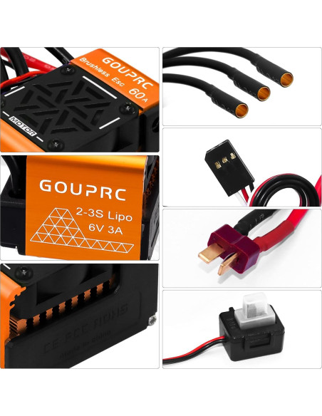Motor sin escobillas GOUPRC BL3655 4300KV ESC 60A RC 1/10 1/12 Motor sin escobillas GOUPRC BL3655 4300KV ESC 60A RC 1/10 1/12