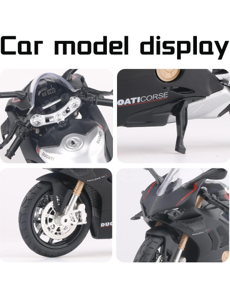 Motocicleta Die Cast COOLPUR Ducati V4 1:12 Negro Motocicleta Die Cast COOLPUR Ducati V4 1:12 Negro