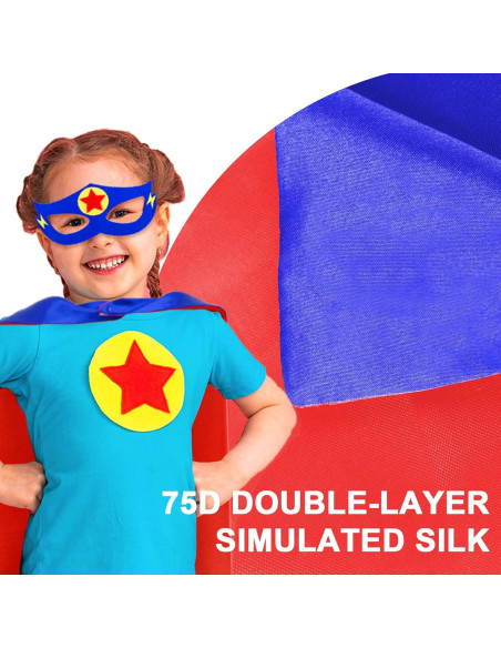 Disfraz de Superhéroe iROLEWIN para Niños con Capa y Máscara Disfraz de Superhéroe iROLEWIN para Niños con Capa y Máscara