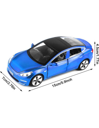 Coche Juguete 1/32 EROCK Modelo 3 Azul con Sonido y Luz