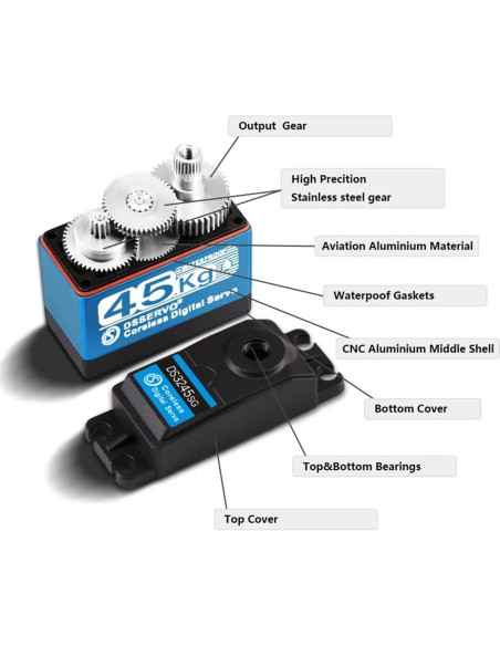 Servo DS3245SG 45kg 270 con engranajes metálicos RC Servo DS3245SG 45kg 270 con engranajes metálicos RC