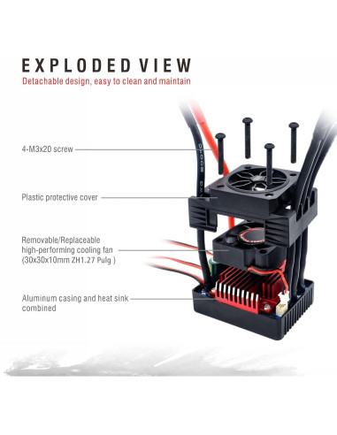Motor Brushless Surpass 3650 3250KV + ESC 60A para Coche RC