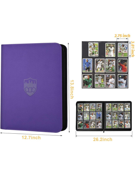 Carpeta de Tarjetas GERMUN 12 Bolsillos Púrpura para 720 Tarjetas Carpeta de Tarjetas GERMUN 12 Bolsillos Púrpura para 720 Tarjetas