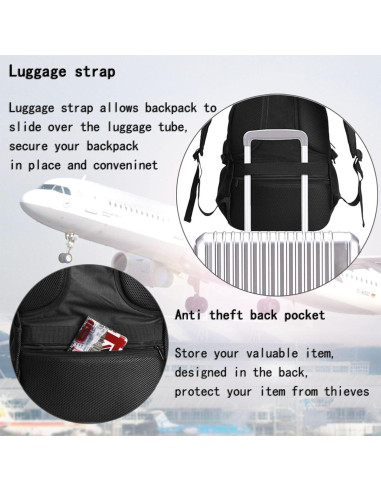 Mochila Personalizada Unisex Genérica 32.8L Negra