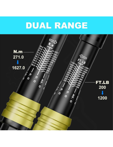 Llave de Torque 1 Pulgada ANPUDS 200-1200 Nm Doble Dirección