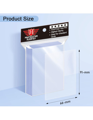 100 Fundas Transparentes para Cartas Homthy 9.09x6.60 cm