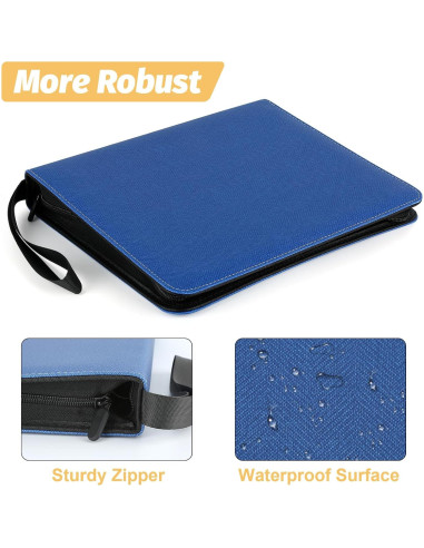 Carpeta de Tarjetas 720 Bolsillos PU TRADINGBINDER Azul