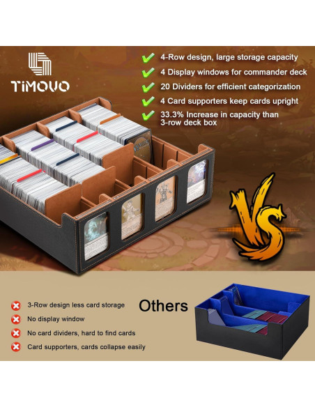 Caja de Cartas TiMOVO MTG para 3000 Cartas Dorada Caja de Cartas TiMOVO MTG para 3000 Cartas Dorada