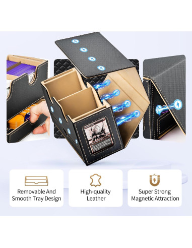 Caja de Deck UAONO para 280+ Cartas con Bandeja para Dados
