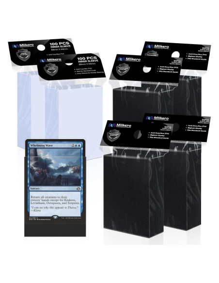 Paquete 400 Fundas para Cartas Mlikero Negras Mate Doble Funda Paquete 400 Fundas para Cartas Mlikero Negras Mate Doble Funda
