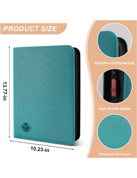 Álbum de Tarjetas TiopLior 432 Bolsillos Verde Azulado Álbum de Tarjetas TiopLior 432 Bolsillos Verde Azulado