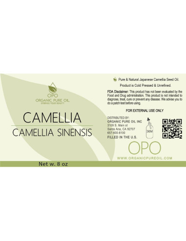 Aceite de Semilla de Camelia Orgánico Puro 226.8 ml - Hidratante