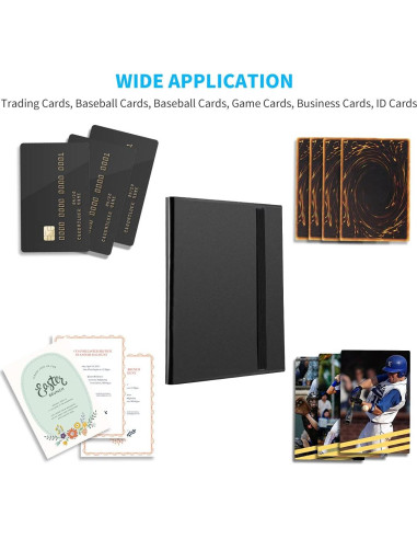 Carpeta de Cartas JIQEZNL 360 Bolsillos Negra para Colección