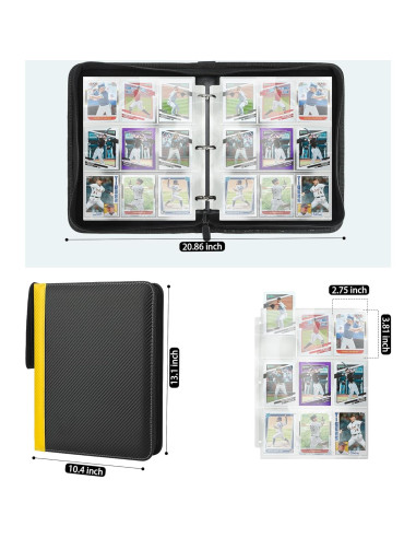 Carpeta de Tarjetas TCGUARD 900 Bolsillos Amarilla