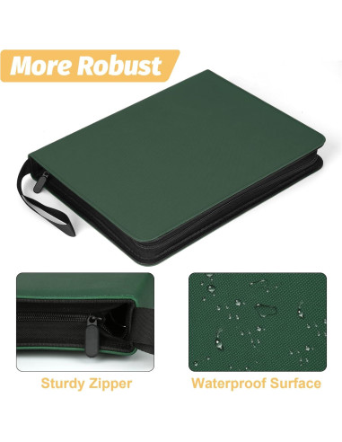 Carpeta de Tarjetas Foalgo 9 Bolsillos 720 Tarjetas Verde