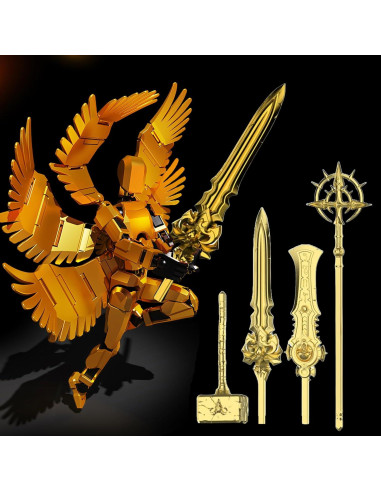 Figura de Acción Hokant T13 Robot Titan 13 Articulado Oro