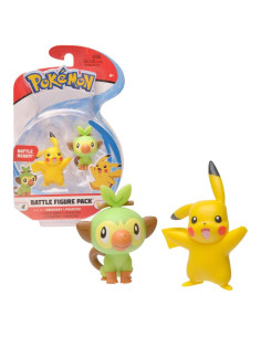 Figuras de Acción Pokémon Pikachu y Grookey 5 cm - 2 Pack