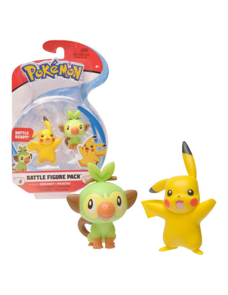 Figuras de Acción Pokémon Pikachu y Grookey 5 cm - 2 Pack Figuras de Acción Pokémon Pikachu y Grookey 5 cm - 2 Pack