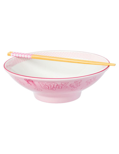 Cuenco de Cerámica Ramen Silver Buffalo Bratz 30 oz con Palillos