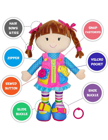 Muñeca de Peluche Educativa June Garden Belle 40 cm