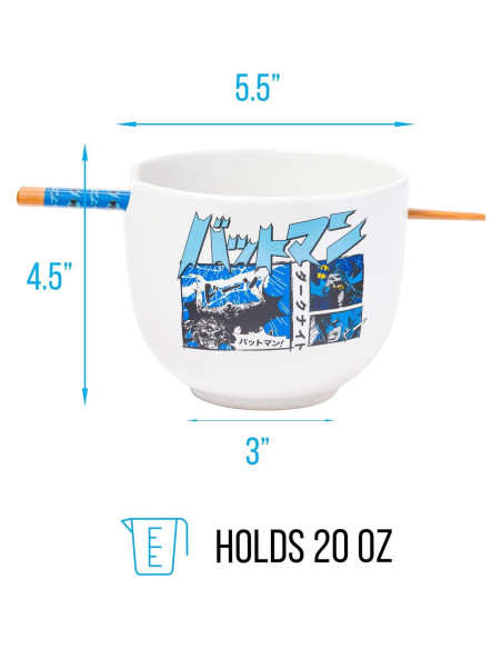 Tazón Cerámica Ramen Batman Silver Buffalo 590ml Palillos Tazón Cerámica Ramen Batman Silver Buffalo 590ml Palillos