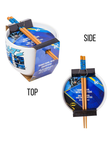 Tazón Cerámica Ramen Batman Silver Buffalo 590ml Palillos