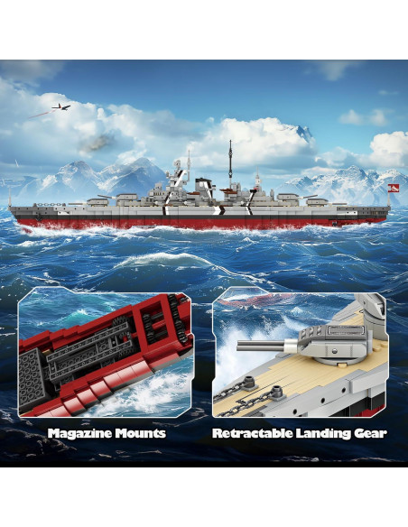 Conjunto de Bloques de Construcción Acorazado Bismarck 2081 Piezas Conjunto de Bloques de Construcción Acorazado Bismarck 2081 Piezas