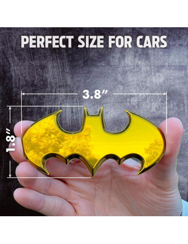 Insignia 3D Batman Batwing Fan Emblems Cromo Amarillo