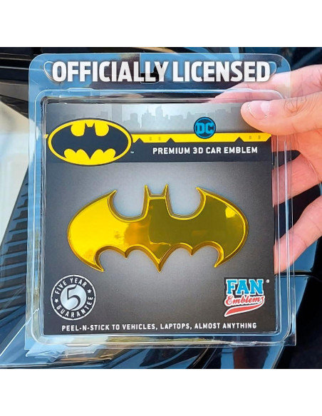 Insignia 3D Batman Batwing Fan Emblems Cromo Amarillo Insignia 3D Batman Batwing Fan Emblems Cromo Amarillo