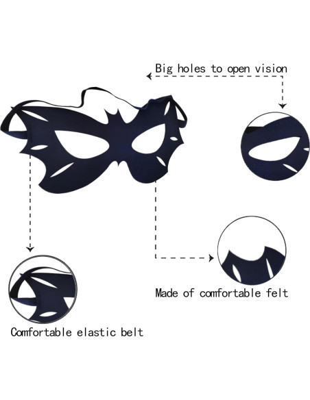 Máscaras de Murciélago y Superhéroe Halloween 2 PCS Máscaras de Murciélago y Superhéroe Halloween 2 PCS