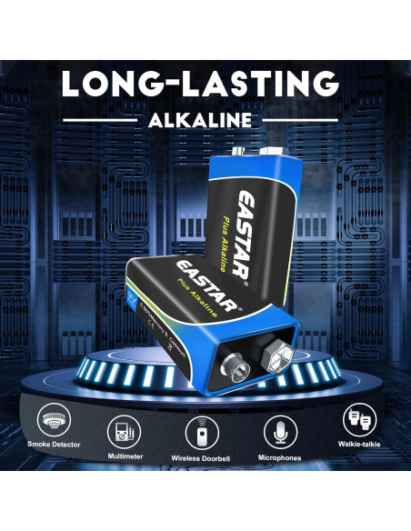 Baterías Alcalinas 9V Eastar BTS - Paquete de 2, Duraderas y Seguras Baterías Alcalinas 9V Eastar BTS - Paquete de 2, Duraderas y Seguras